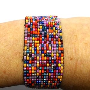 Handmade beaded bracelet multi color